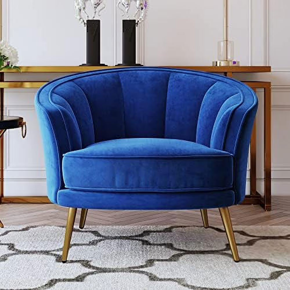 Modern Velvet Accent Barrel Chair R4785