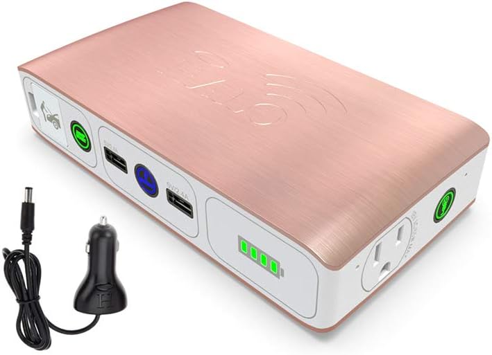 Gold Marble Car Jump Starter with AC Outlet and Car Charger B909315