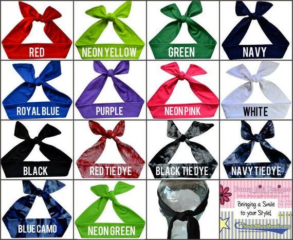 Moisture Wicking Tie Back Team Headbands O67926