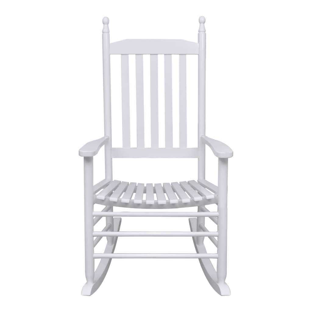 Gray Poplar Wood Rocking Chair with Curved Seat Q361