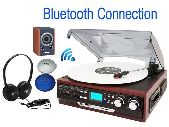 3-Speed Stereo Turntable with Headphone Wireless Speaker A92841