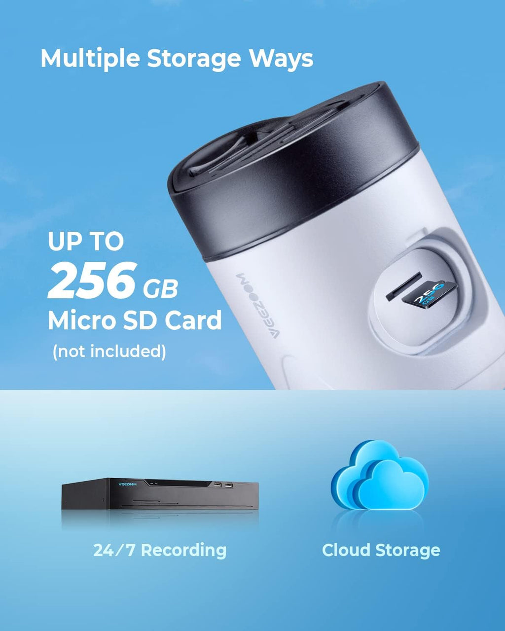 5MP PoE IP Camera with Two-Way Audio, Full-Color Night Vision, AI Human Detection, IP66 Weatherproof Z366