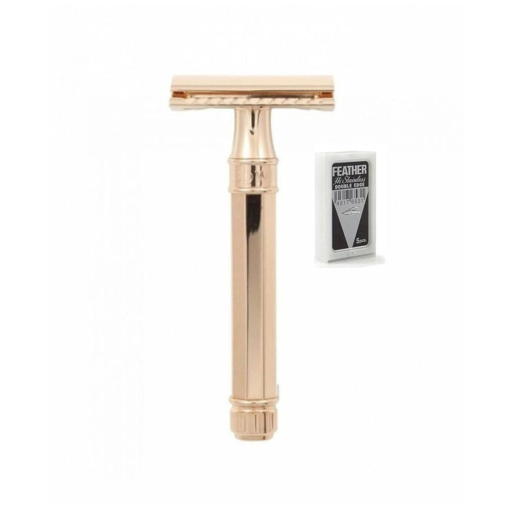 18 Carat Rose Gold Octagonal Double Edge Safety Razor G732
