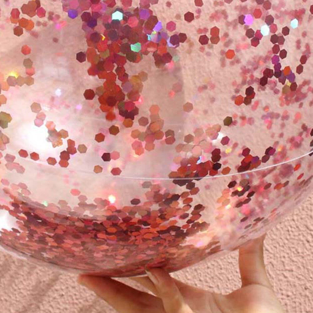 Rose Golden 4 Pcs Glitter Beach Ball Set with Pump P830
