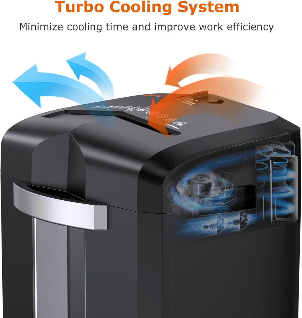 15 Sheet Cross Cut Paper Shredder with 4 Casters, 5.3 Gal Transparent Bin J377
