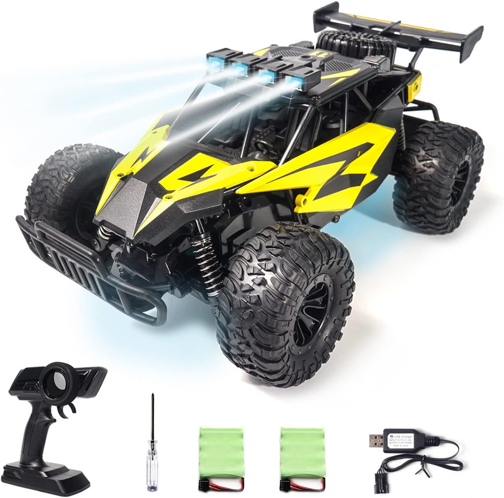 2WD 1:14 Scale Remote Control Car, Yellow, Pack of 2 E2053
