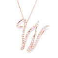 18k Rose Gold over Sterling Silver Morganite Initial W Necklace R69449