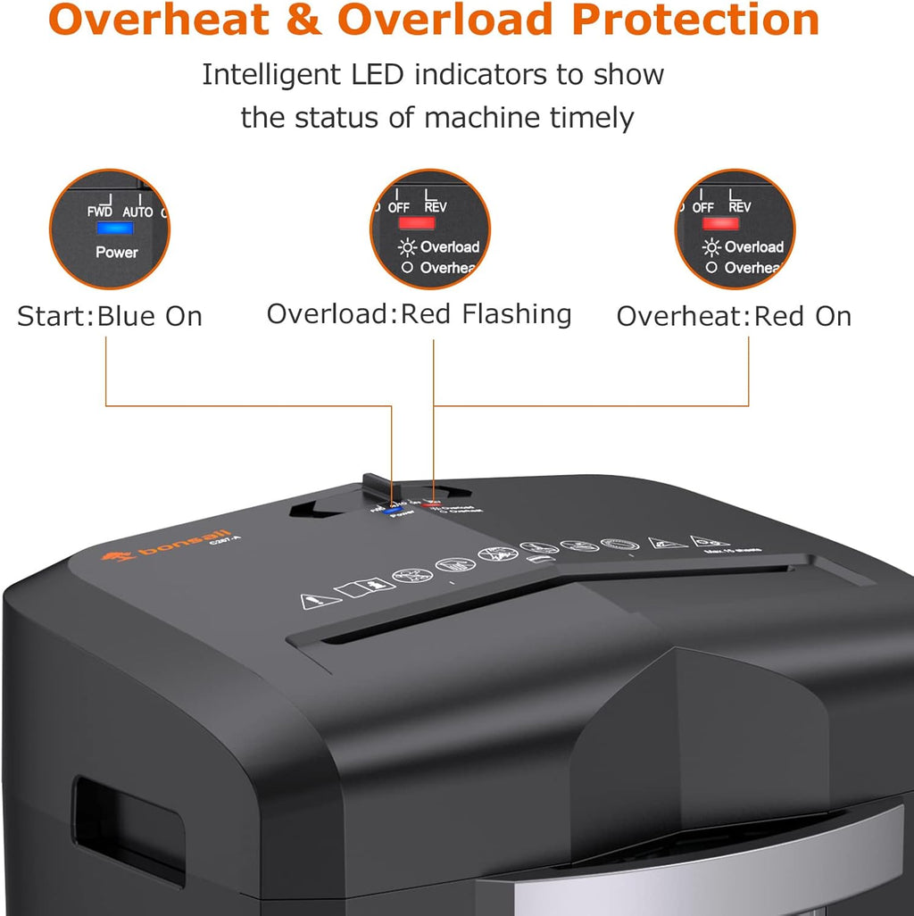 15 Sheet Cross Cut Paper Shredder with 4 Casters, 5.3 Gal Transparent Bin J377