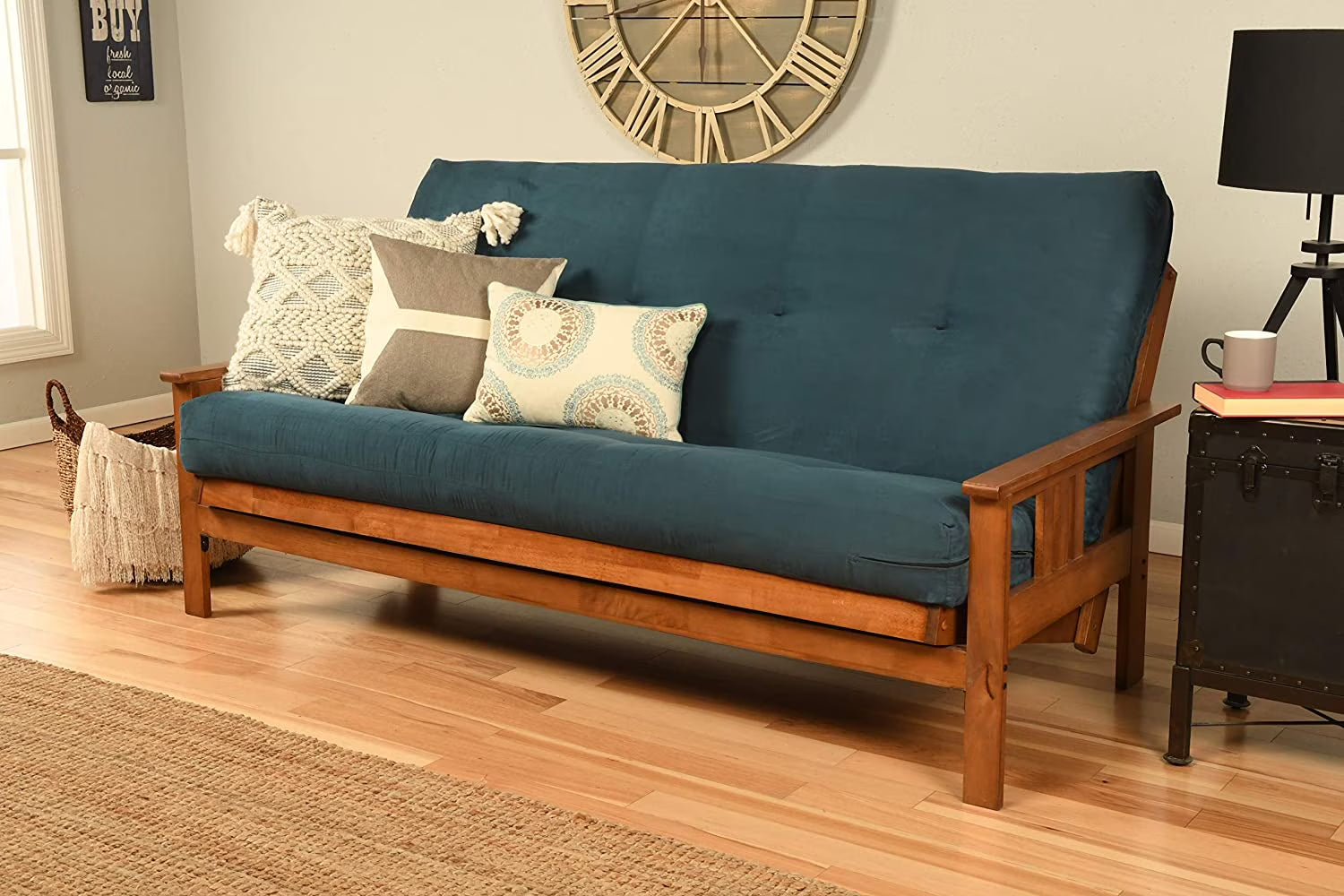 Blue Suede Fabric Futon Mattress G296