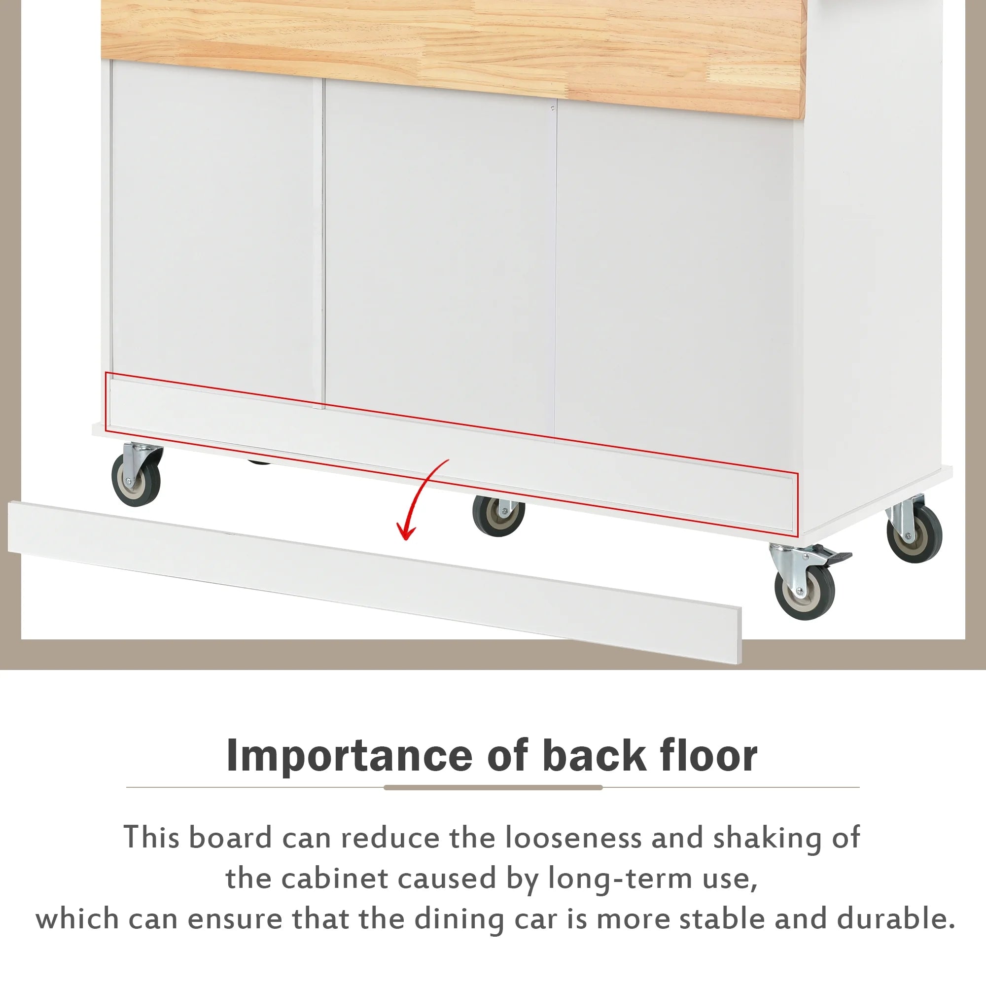 White Dining Island Cart with 2 Lockable Wheels and Drop-Leaf Tabletop G151611
