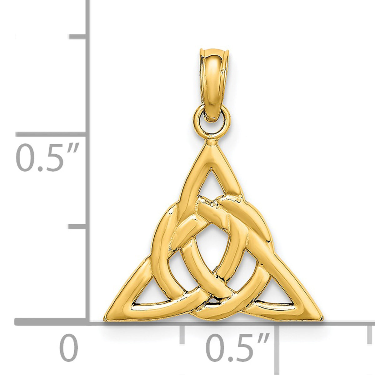 14K Yellow Gold Celtic Trinity Knot Pendant Charm with Rope Chain Necklace 18'' M430