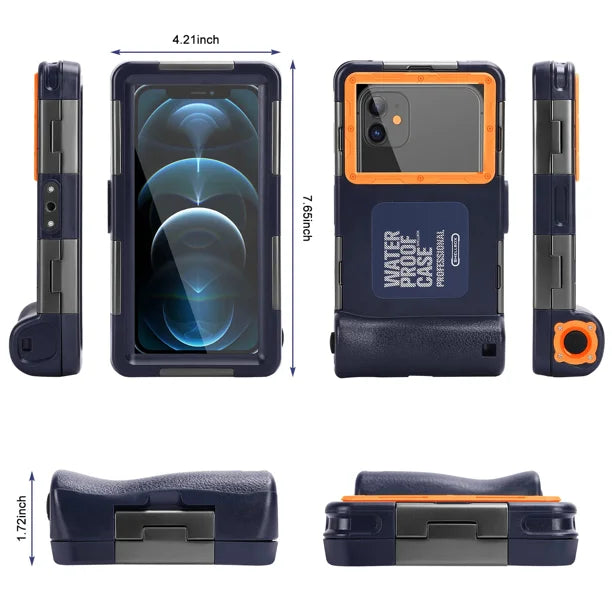 Waterproof Protective Case for Phones Up to 6.9 Inch with Lanyard X118