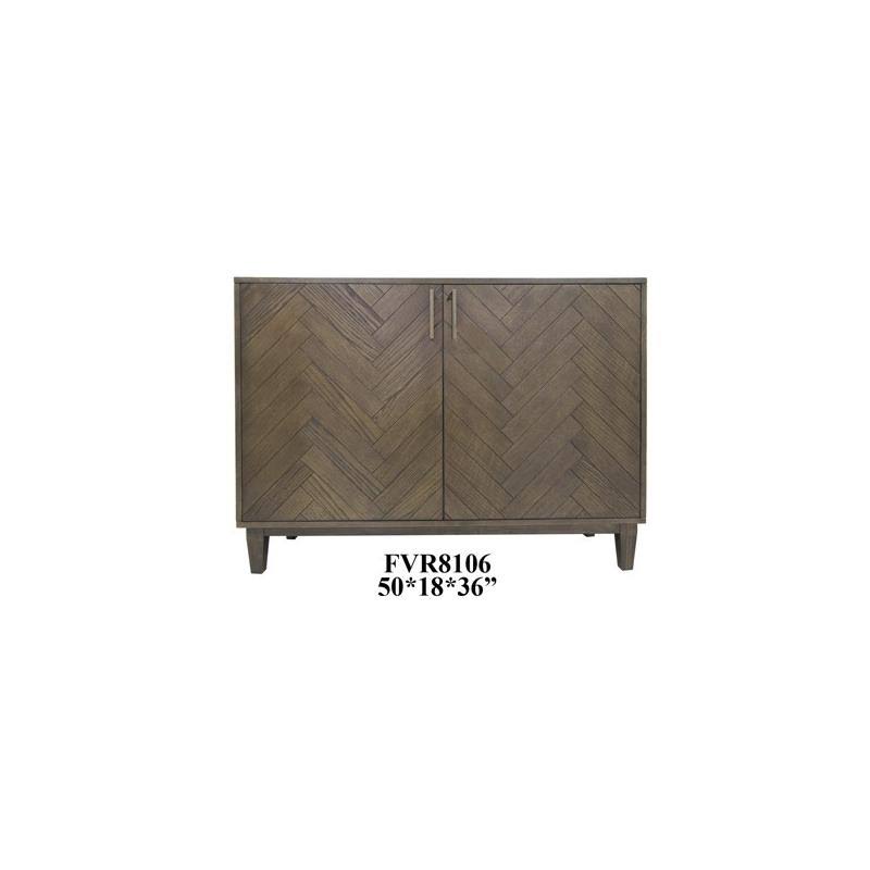 2 Door Oak Chevron Cabinet Y70137