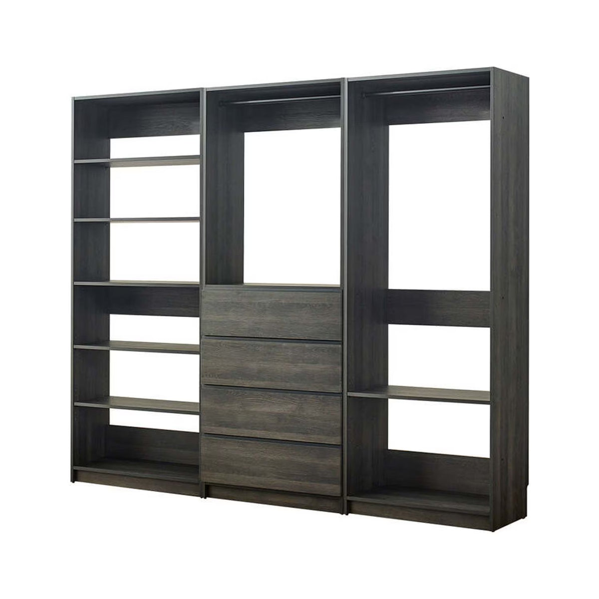 Gray Freestanding Wood Closet System T7485