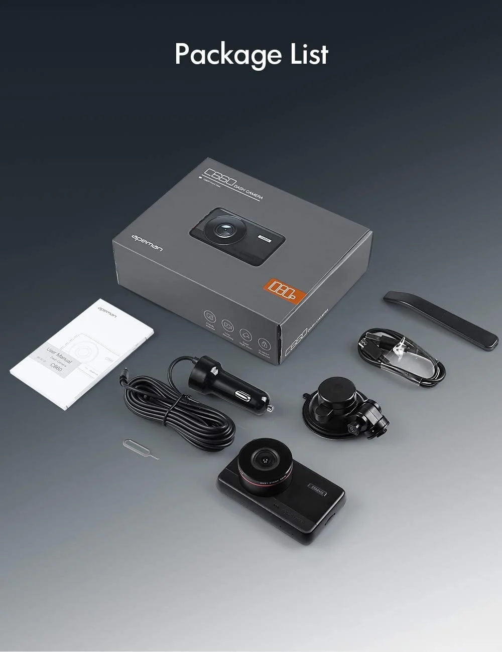 1080P Dash Cam with 170° Wide Angle, Black L307746
