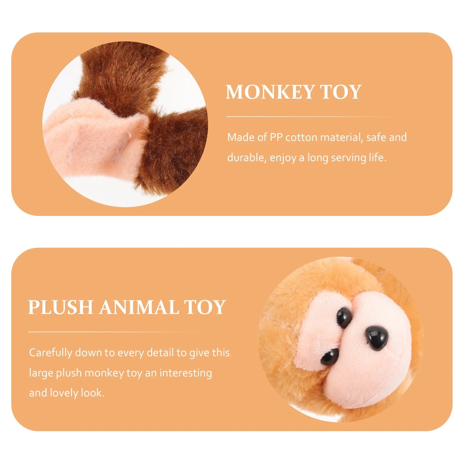 2Pcs Hanging Plush Monkey Doll Stuffed Animal Toy Q6026