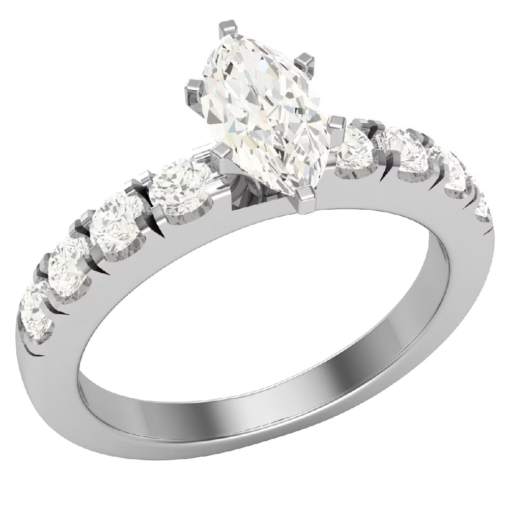 Marquise Cut 14K White Gold 1.20 CT Engagement Ring R822859