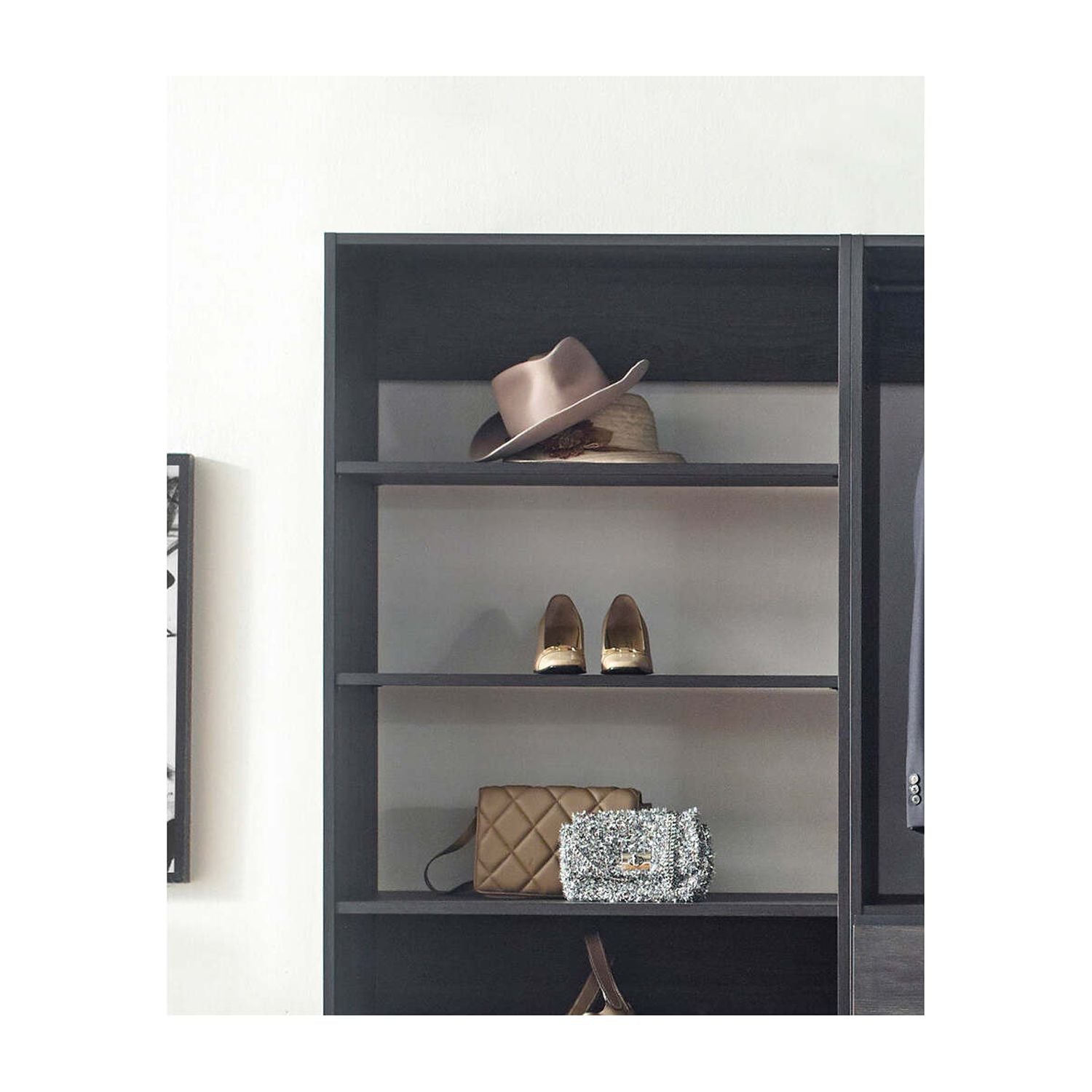 Gray Freestanding Wood Closet System T7485