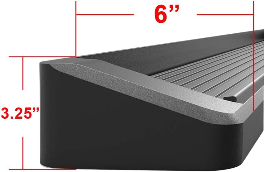 6in Black Running Boards N12248