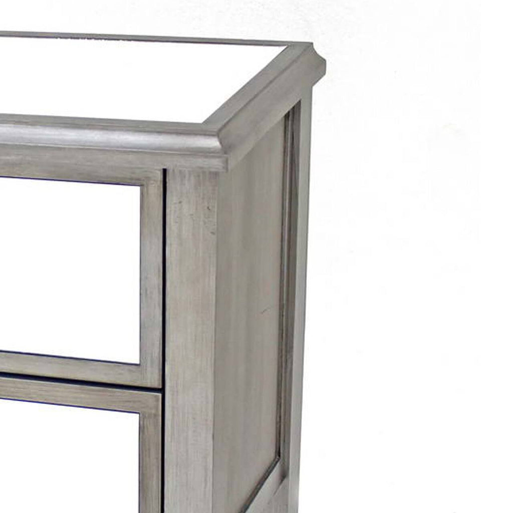 Gray End Table with 2 Storage Drawers J933604