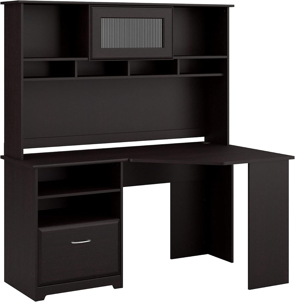 Heather Gray Corner Desk with Hutch X71509
