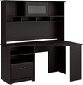 Heather Gray Corner Desk with Hutch X71509
