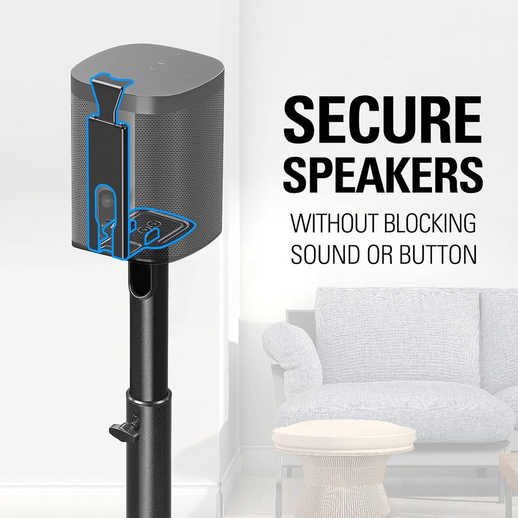 Speaker Stand with Cable Management, Height Adjustable 39.6"-48.3", Pack of 2 Q174742