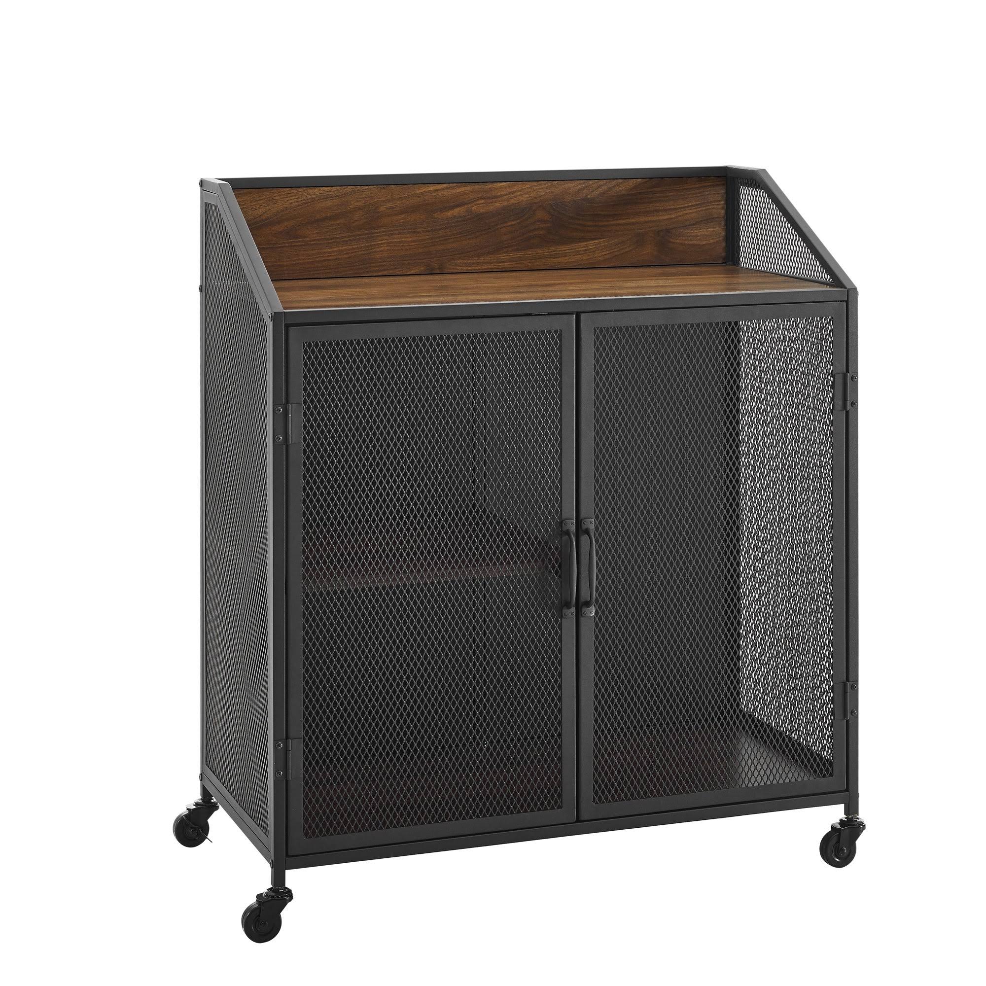Grey Wash Mesh Bar Cabinet F756032