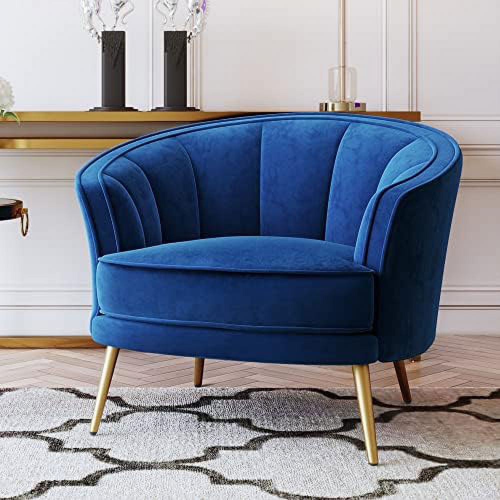 Modern Velvet Accent Barrel Chair R4785