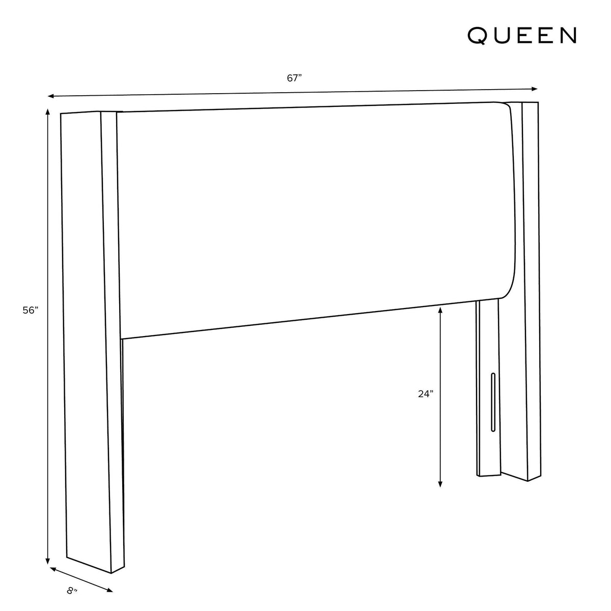 Queen Linen Tufted Wingback Headboard D2661