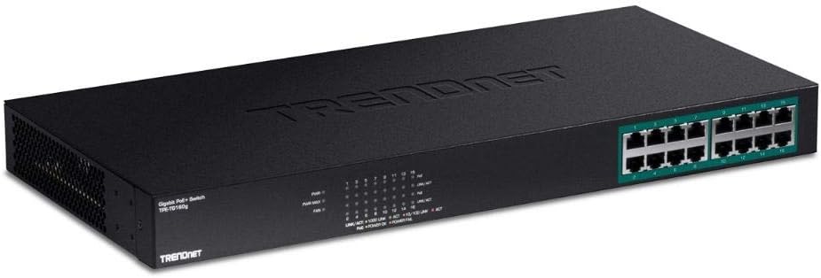 8-Port Gigabit PoE+ Switch, 123W PoE Power Budget, 16 Gbps Switching Capacity, Metal, Black Y7899