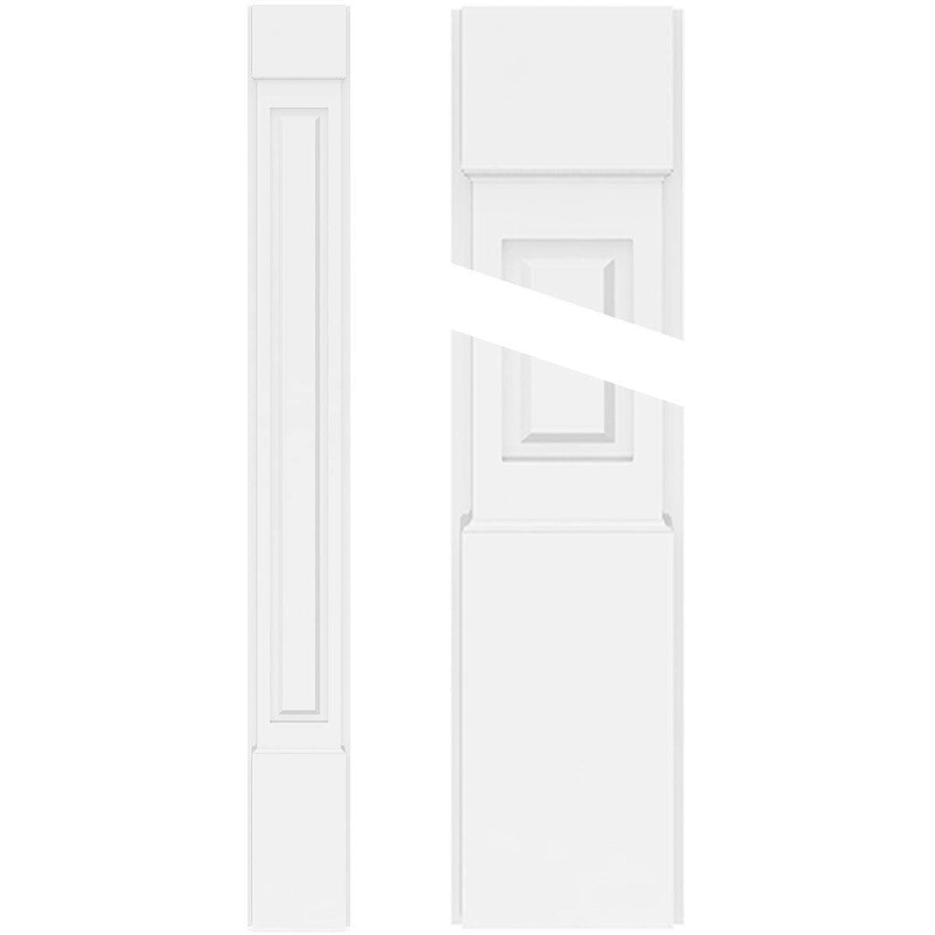 Raised Panel PVC Pilaster with Capital and Base (Pair) V4990