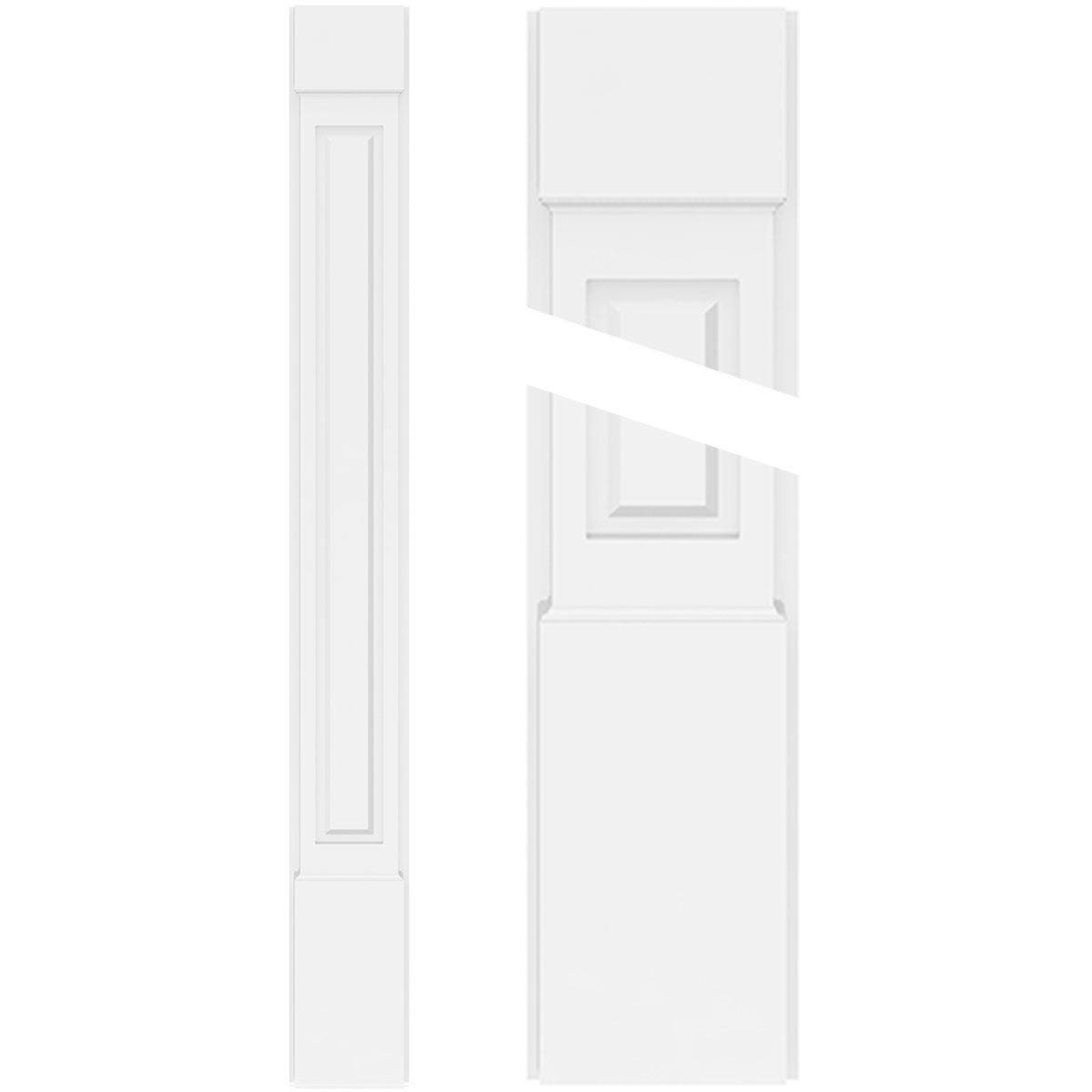 Raised Panel PVC Pilaster with Capital and Base (Pair) V4990