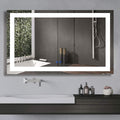 60 x 36 Inch Illuminated LED Bathroom Mirror with Smart Button, Anti Fog, Dimmable, Bluetooth Speakers V453047