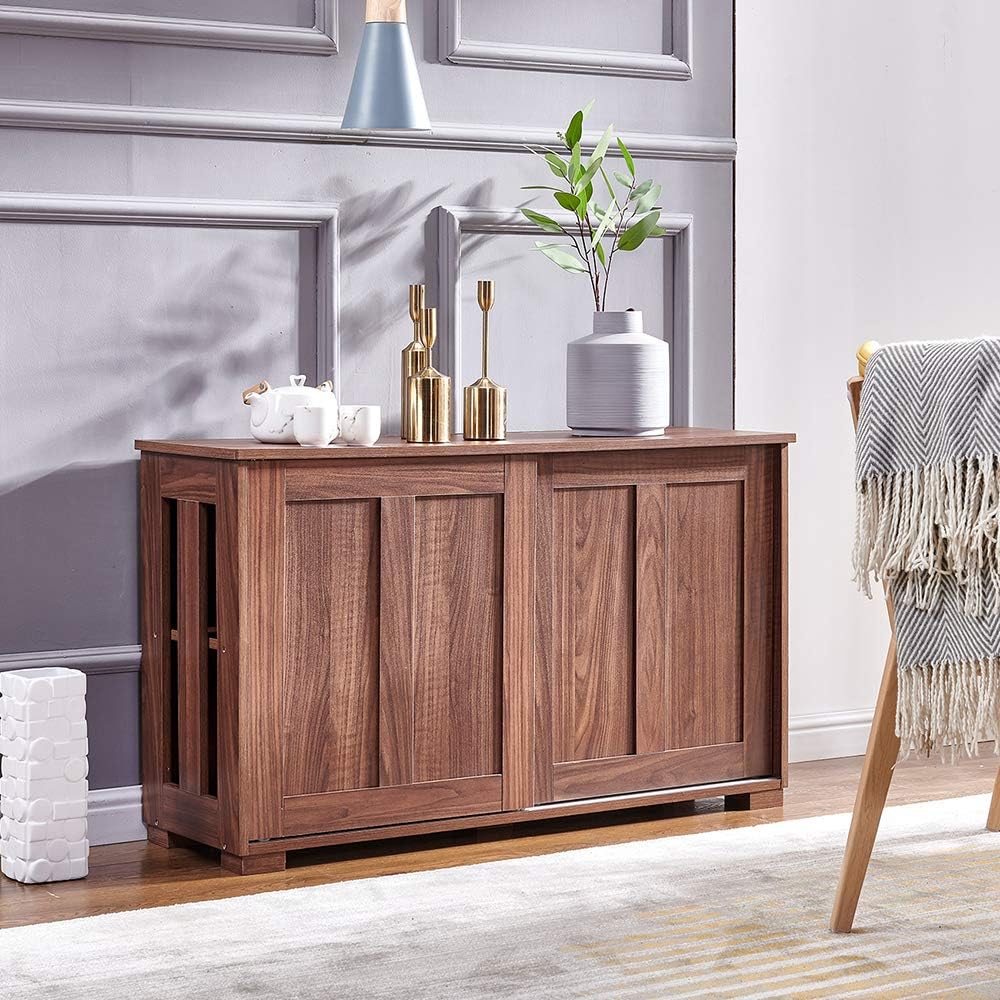 Warm White Kitchen Storage Sideboard with Sliding Door P38489