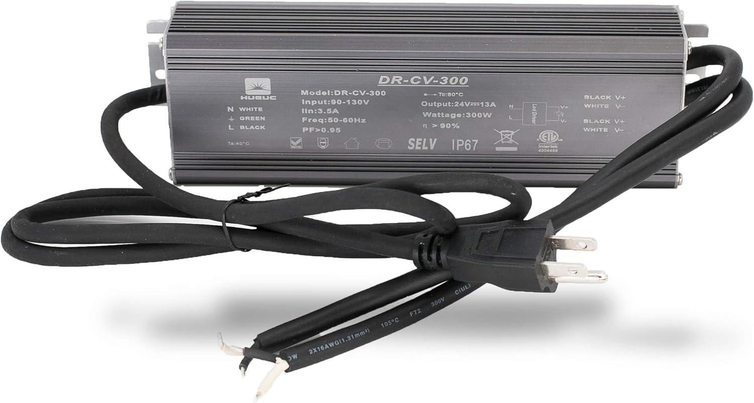 24v 300w LED Power Supply Driver Transformer for LED Strip Light 110v to DC Output Pack of 2 V87134