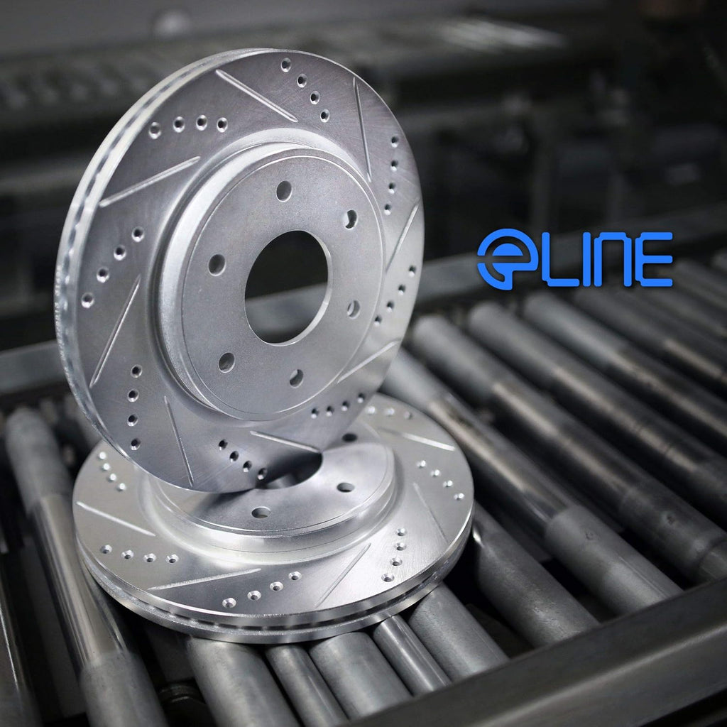 Drilled and Slotted Brake Rotors and Pads with Hardware Kit I444720