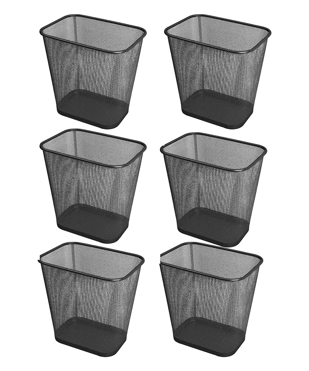 Black Wire Mesh Wastebasket Set of 6 T58140