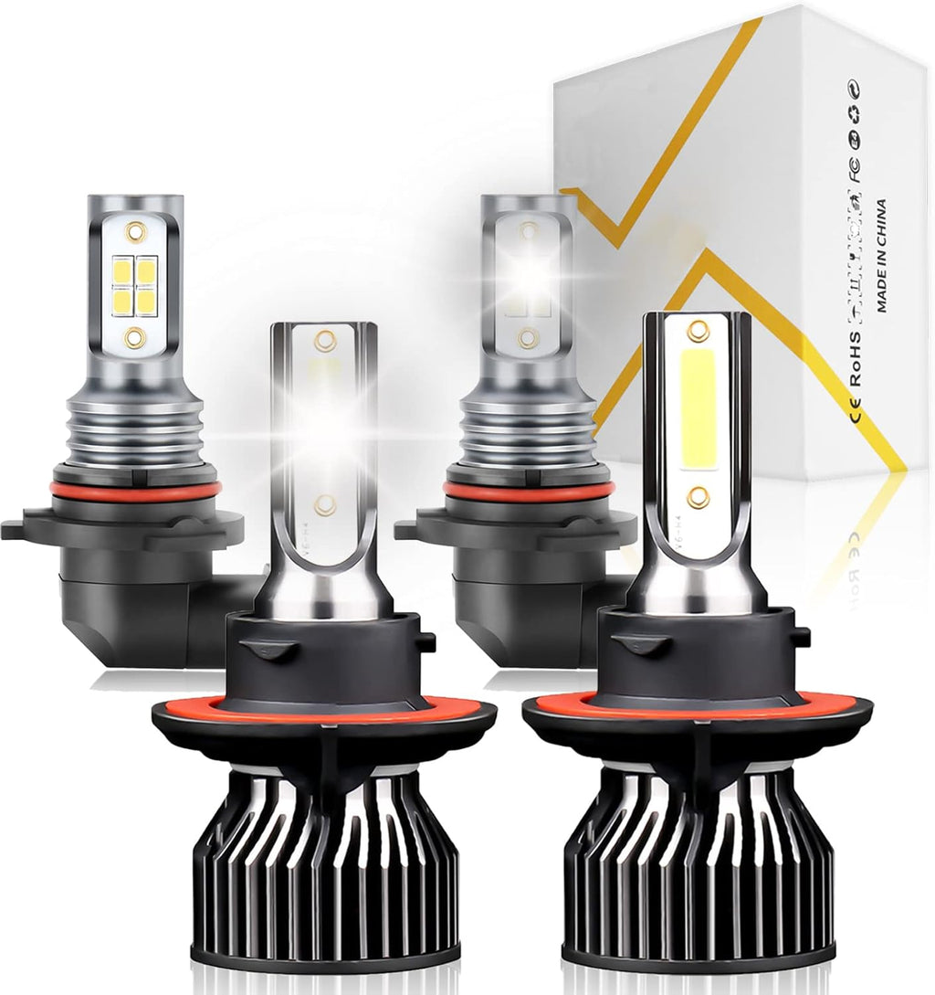 9005 High Beam + 9005 Low Beam + 9006 Fog Lamp LED Headlight Bulbs, Pack of 6 A147652