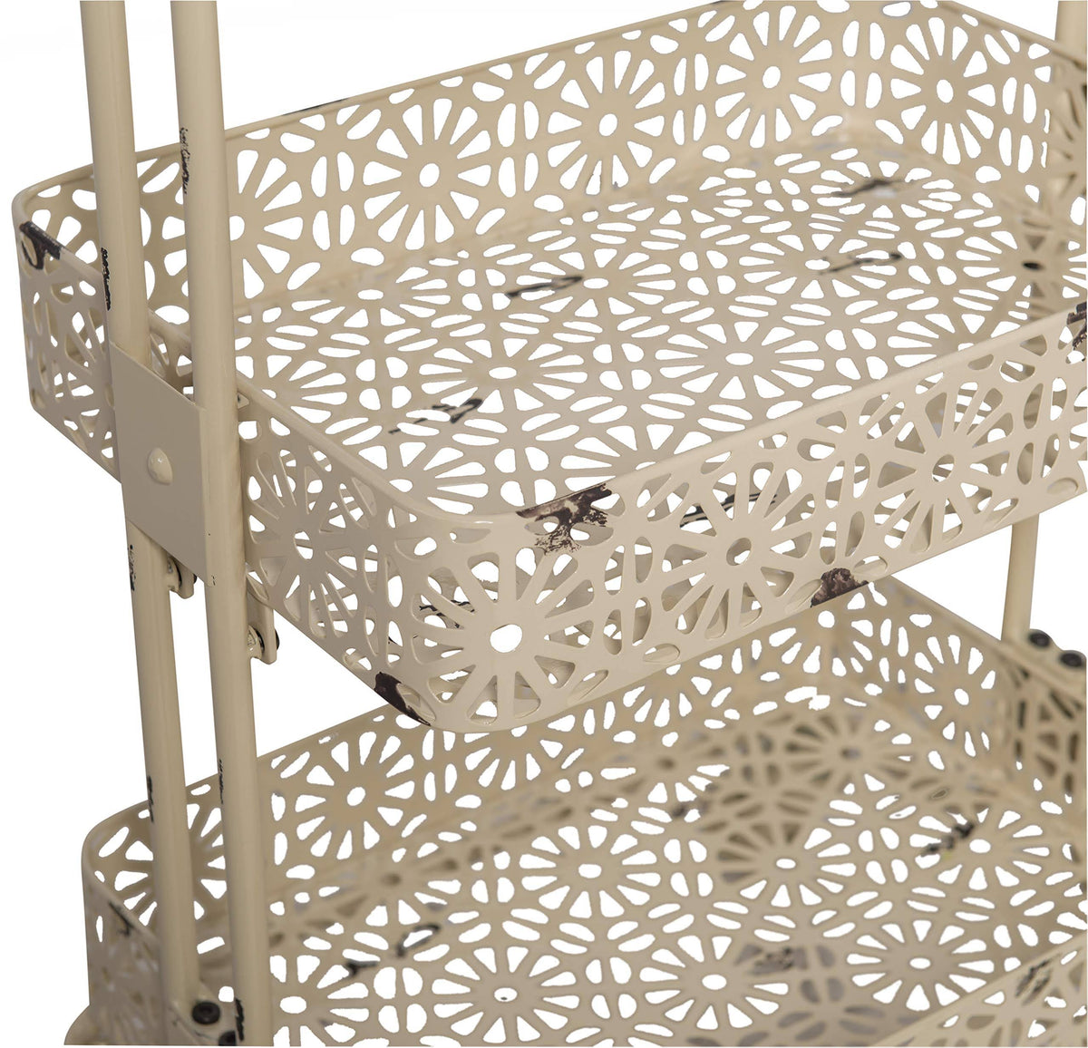 Cream Metal Three Tier Cart K86965