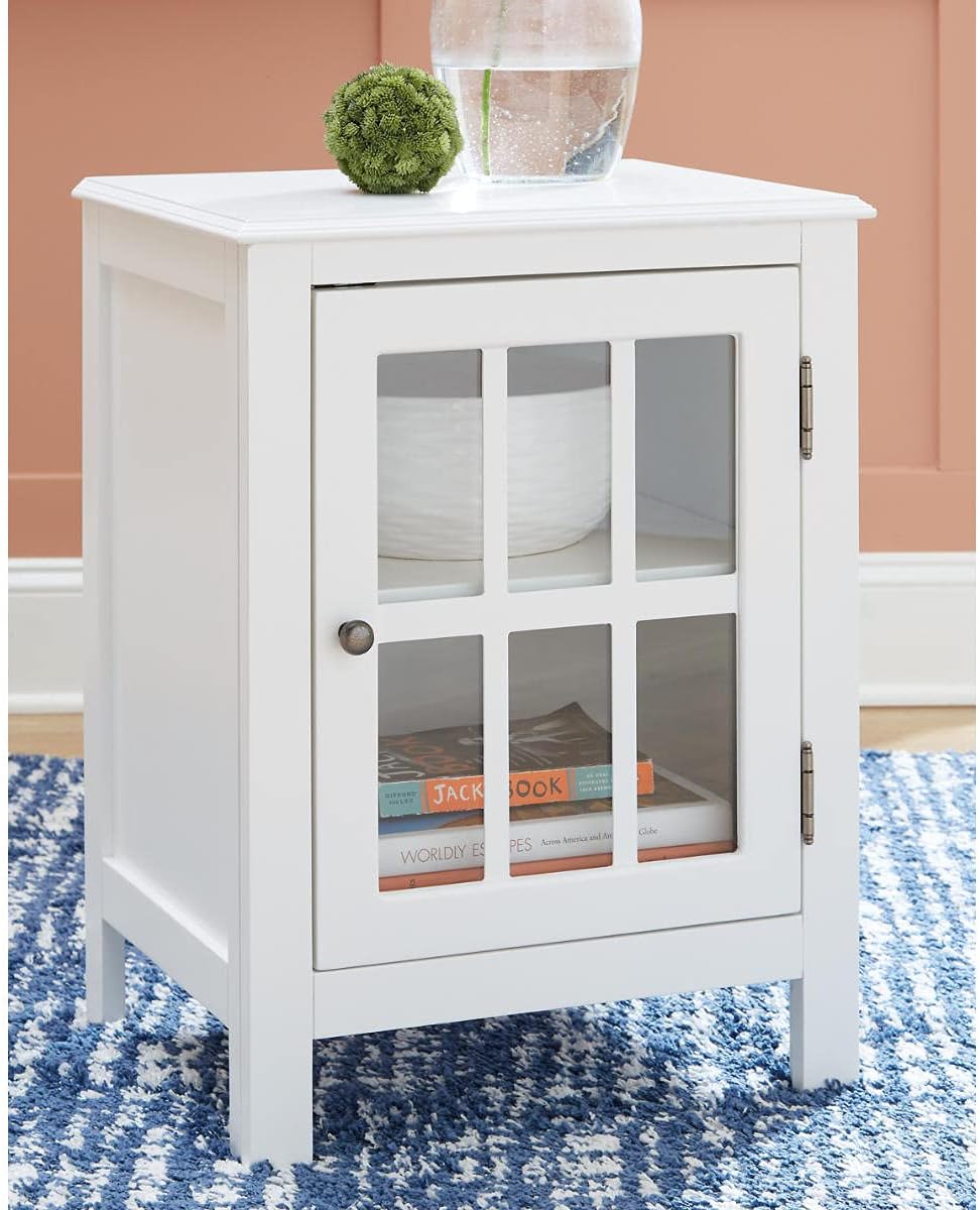 White Accent Cabinet End Table A959