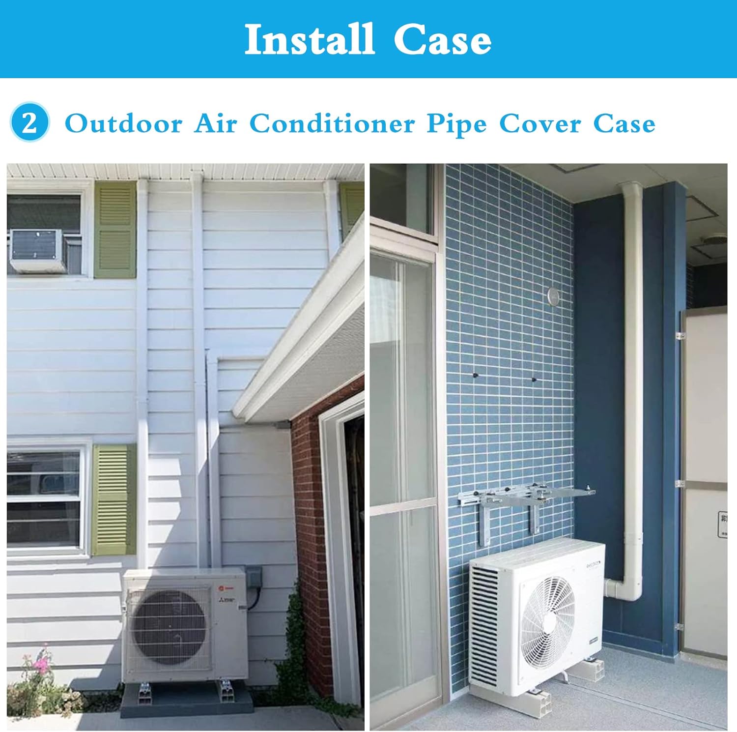 17Ft PVC Decorative Line Set Cover Kit for Ductless Mini Split Air Conditioners V241