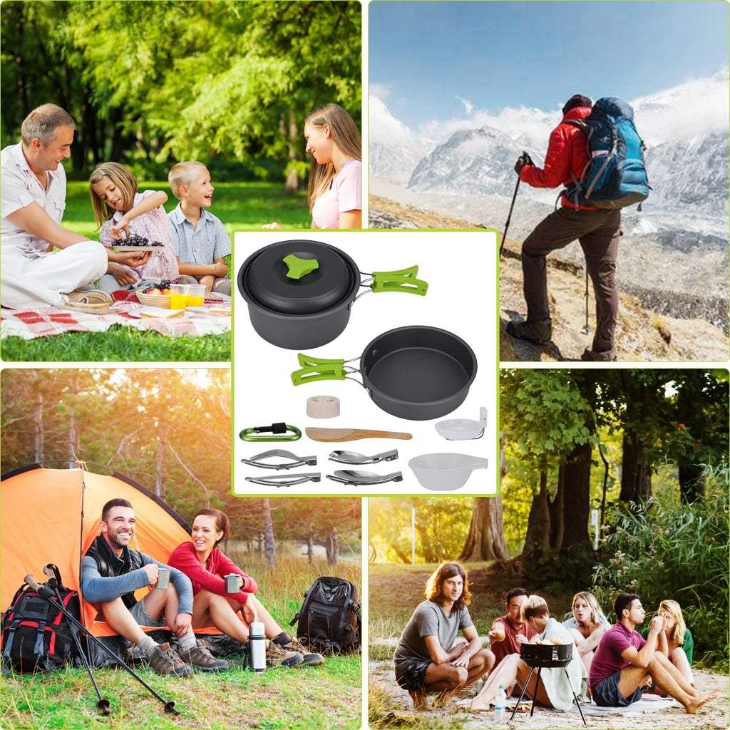 15 Pcs Non Stick Camping Cookware Set A283