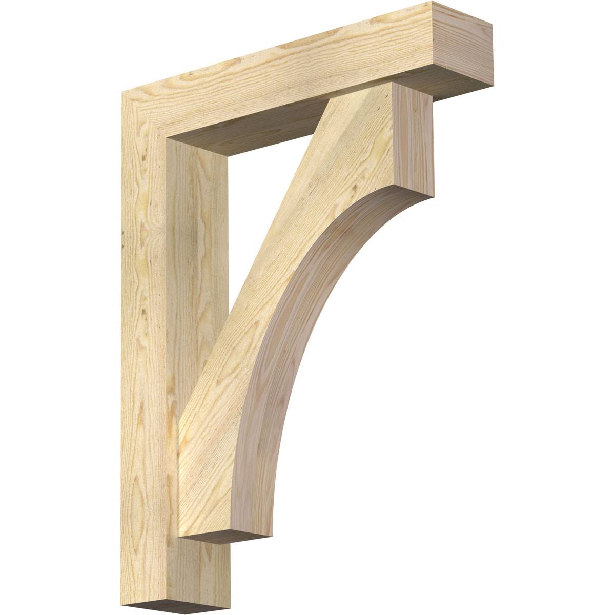 6x22W x 26x22D x 34x22H Douglas Fir Bracket with Offset Brace F221