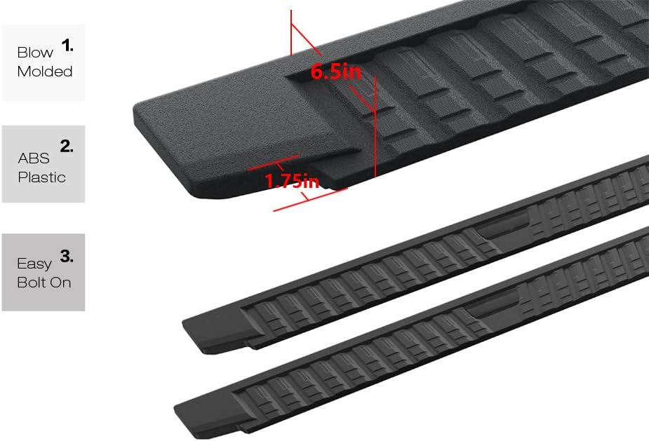 Blow Molding Running Boards Side Step for Toyota Tacoma 2005-2022 Double Crew Cab W208