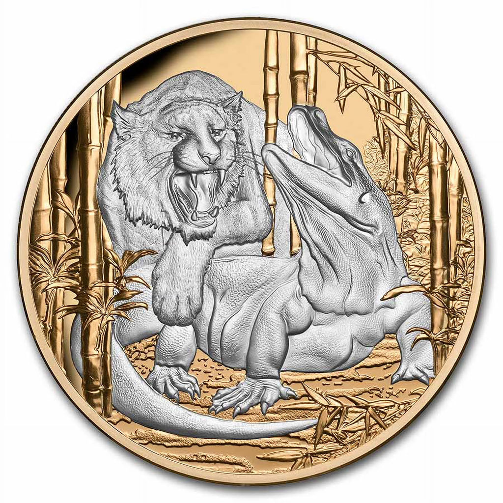 Komodo Dragon vs Tiger 5 oz Silver Coin F391133