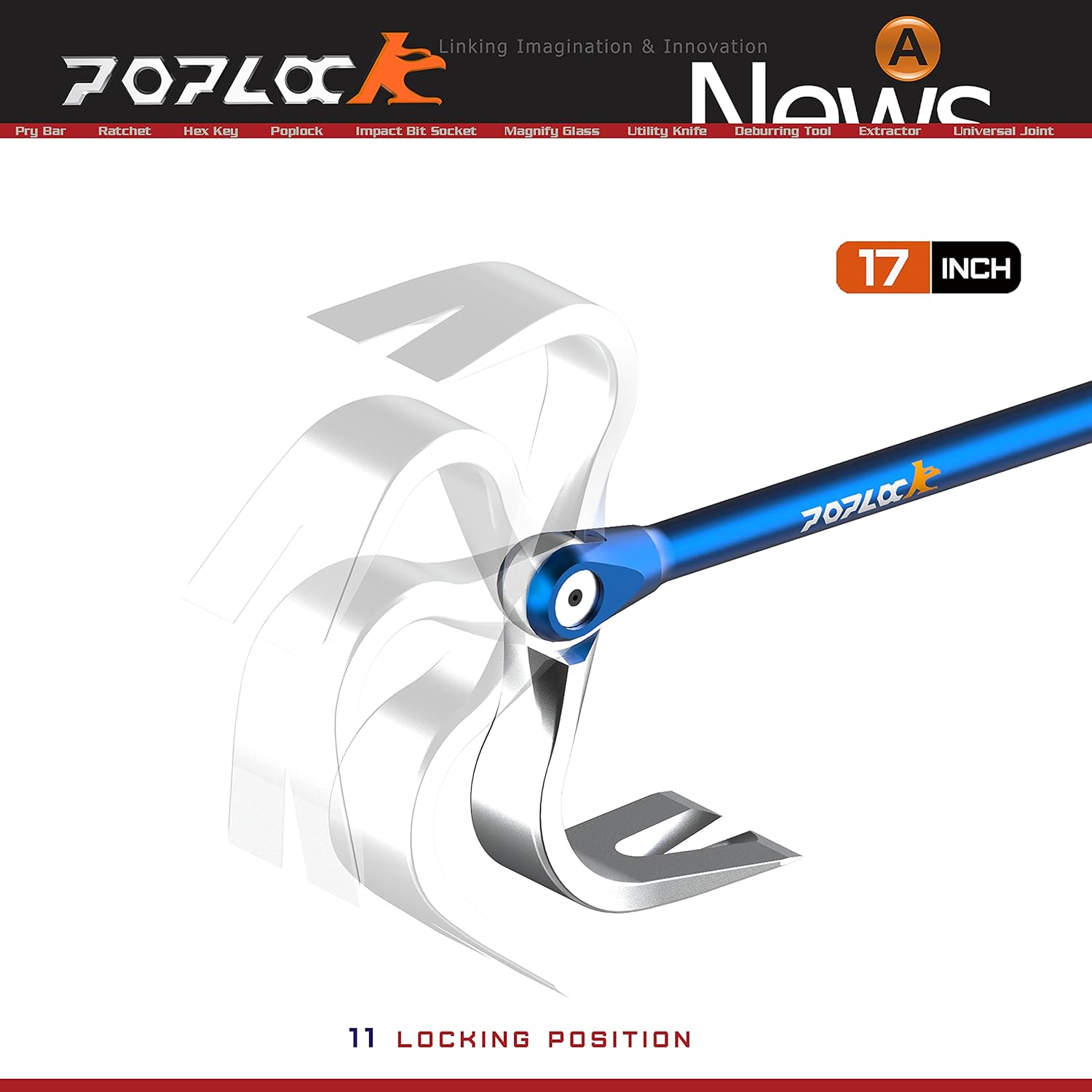 17" Indexing Pry Bar Adjustable Nail Puller, Pack of 2 O933