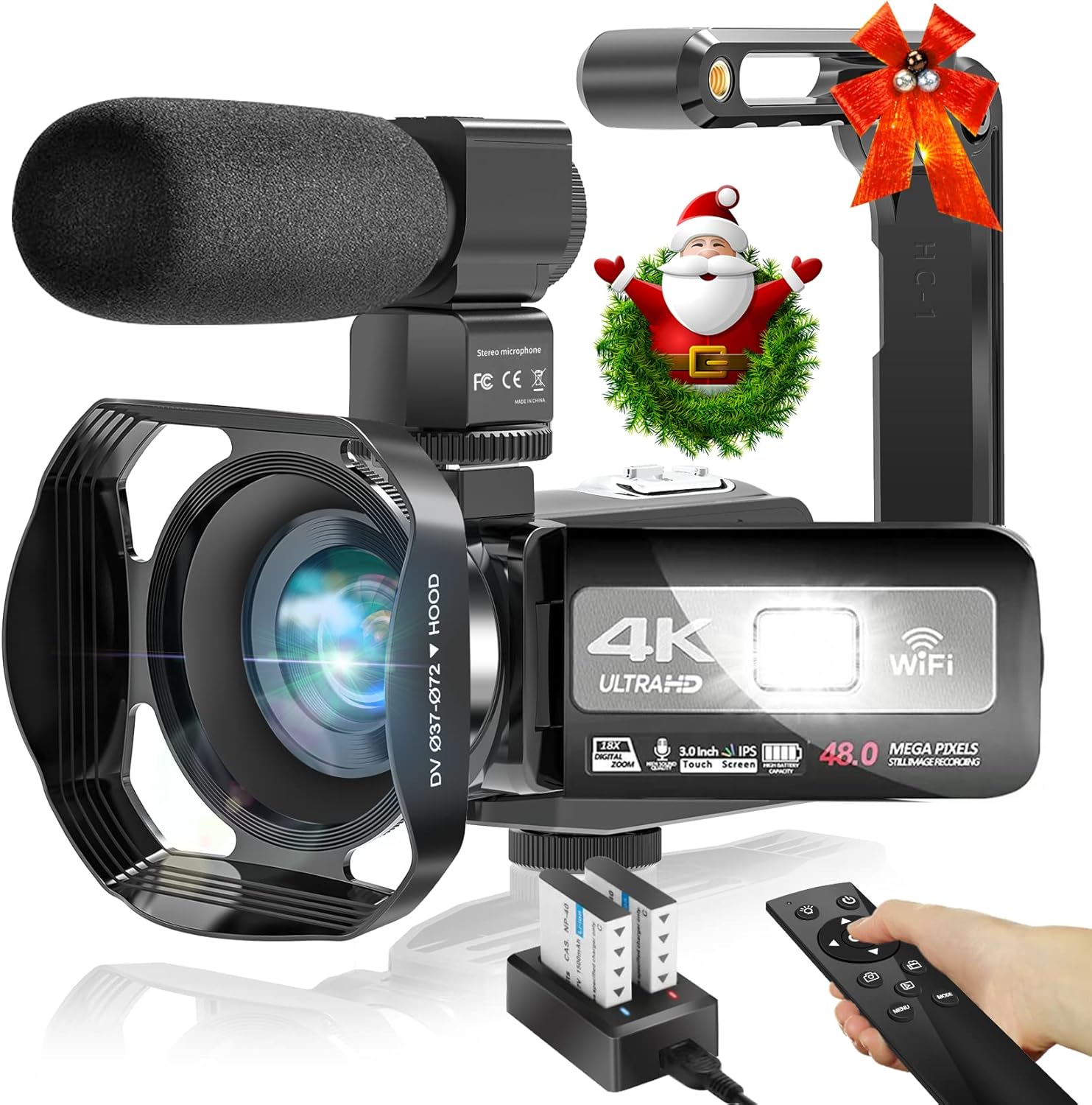 UHD 4K 60FPS 48MP Vlogging Camera with Microphone F696629