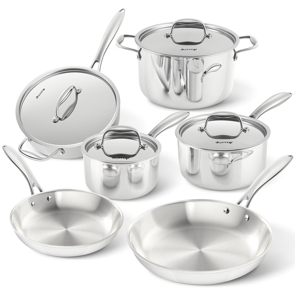 10PC Tri-Ply Stainless Steel Induction Cookware Set O4509