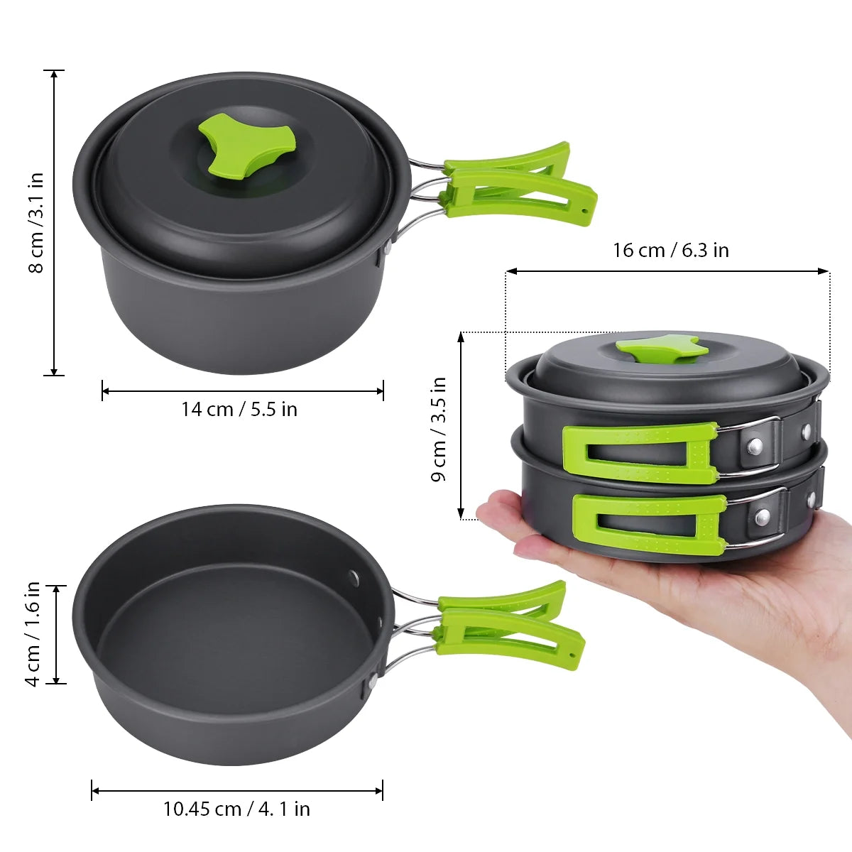 15 Pcs Non Stick Camping Cookware Set A283